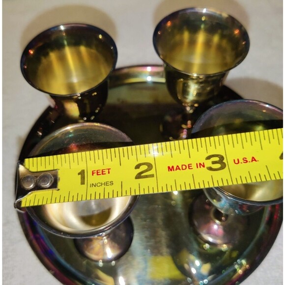 Vintage Wm Rogers Silver-plated Goblet Set with Serving Tray Pre Owned - Picture 10 of 16